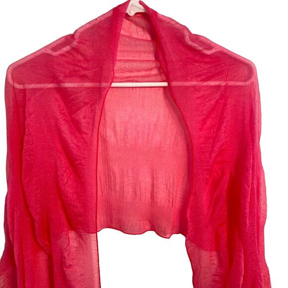 CEJON Scarf Barbie Pink Vintage style sheer fuschia Barbiecore long - Picture 1 of 6